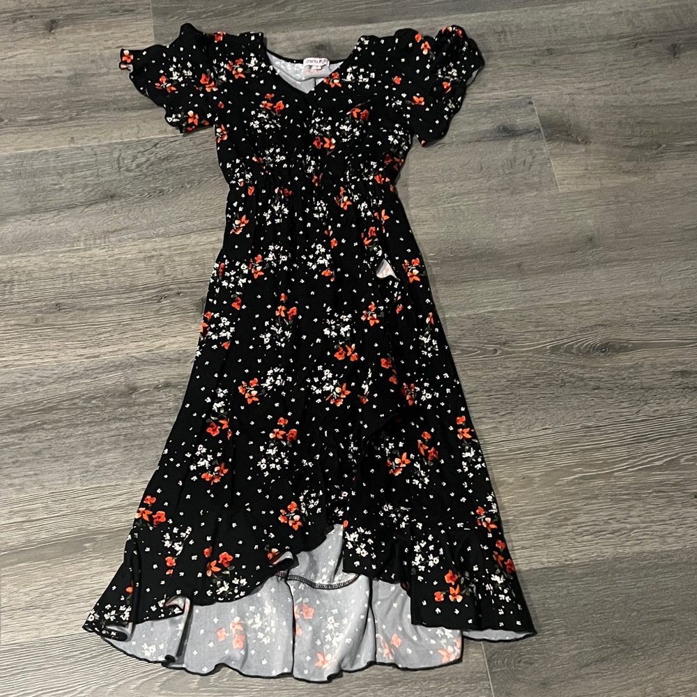 Chenault Black Floral Kids Dress